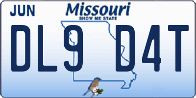 MO license plate DL9D4T