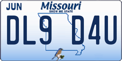 MO license plate DL9D4U