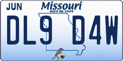 MO license plate DL9D4W