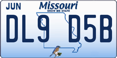 MO license plate DL9D5B