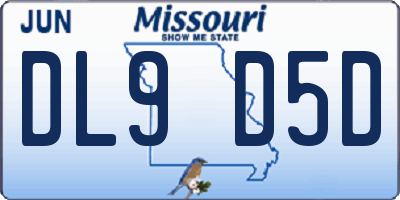 MO license plate DL9D5D