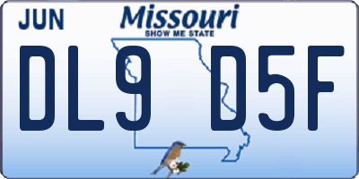 MO license plate DL9D5F