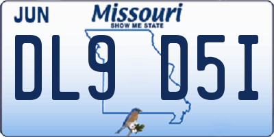 MO license plate DL9D5I