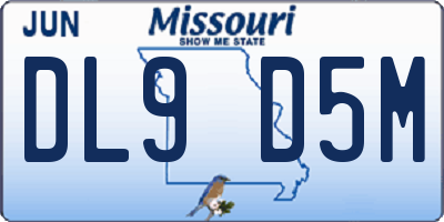 MO license plate DL9D5M