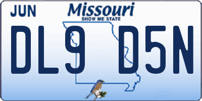 MO license plate DL9D5N