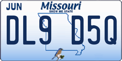 MO license plate DL9D5Q