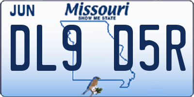 MO license plate DL9D5R