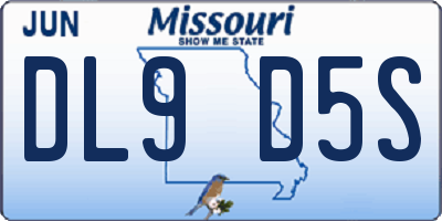 MO license plate DL9D5S