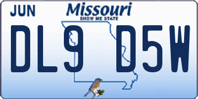 MO license plate DL9D5W