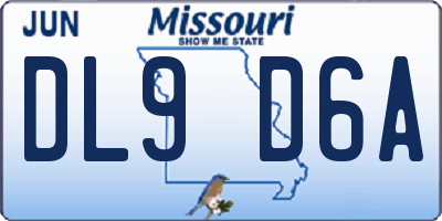 MO license plate DL9D6A
