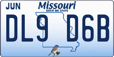 MO license plate DL9D6B