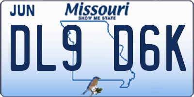 MO license plate DL9D6K