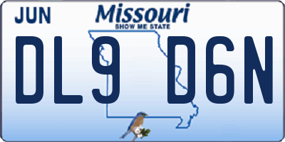 MO license plate DL9D6N