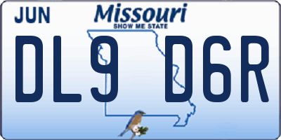 MO license plate DL9D6R