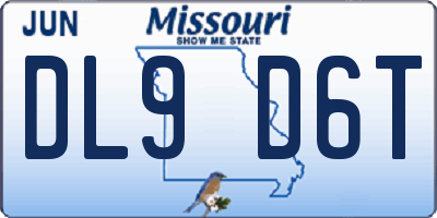MO license plate DL9D6T