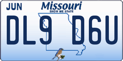MO license plate DL9D6U