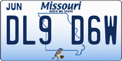 MO license plate DL9D6W