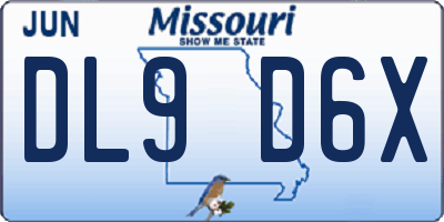 MO license plate DL9D6X
