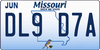 MO license plate DL9D7A