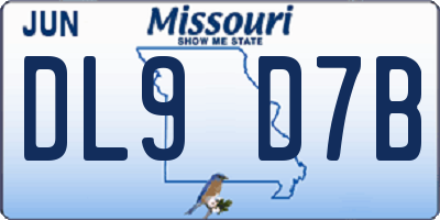 MO license plate DL9D7B