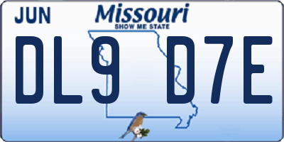 MO license plate DL9D7E