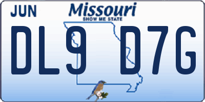 MO license plate DL9D7G