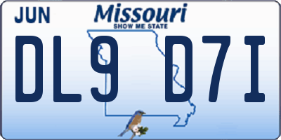 MO license plate DL9D7I