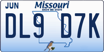 MO license plate DL9D7K