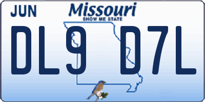 MO license plate DL9D7L