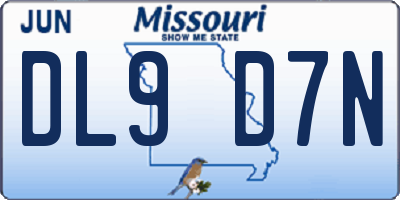 MO license plate DL9D7N