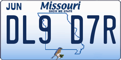 MO license plate DL9D7R