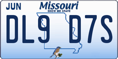 MO license plate DL9D7S