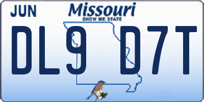 MO license plate DL9D7T