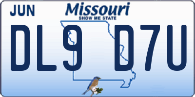 MO license plate DL9D7U