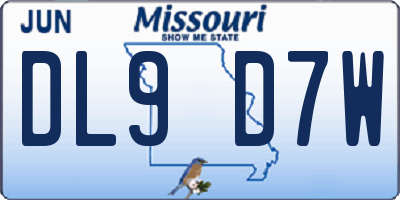 MO license plate DL9D7W