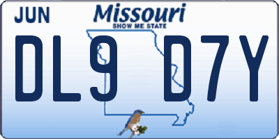 MO license plate DL9D7Y