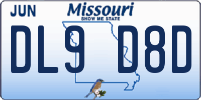 MO license plate DL9D8D