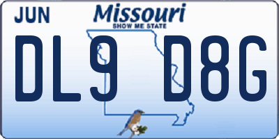 MO license plate DL9D8G