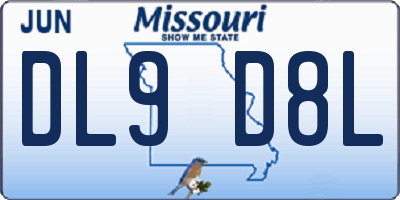 MO license plate DL9D8L