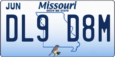 MO license plate DL9D8M