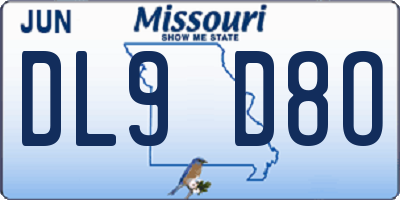 MO license plate DL9D8O