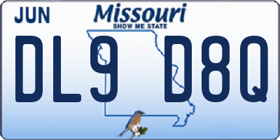 MO license plate DL9D8Q