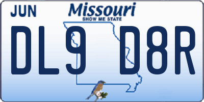 MO license plate DL9D8R