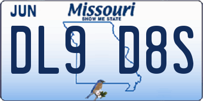 MO license plate DL9D8S