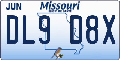 MO license plate DL9D8X
