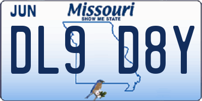 MO license plate DL9D8Y