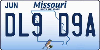 MO license plate DL9D9A