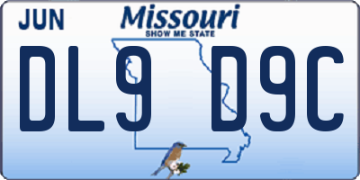 MO license plate DL9D9C