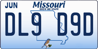 MO license plate DL9D9D