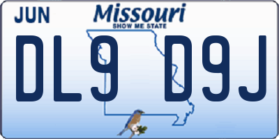 MO license plate DL9D9J